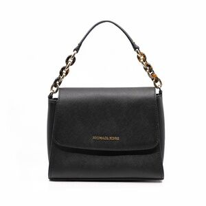 MICHAEL KORS Portia East West Small Saffiano Leather Satchel in Black